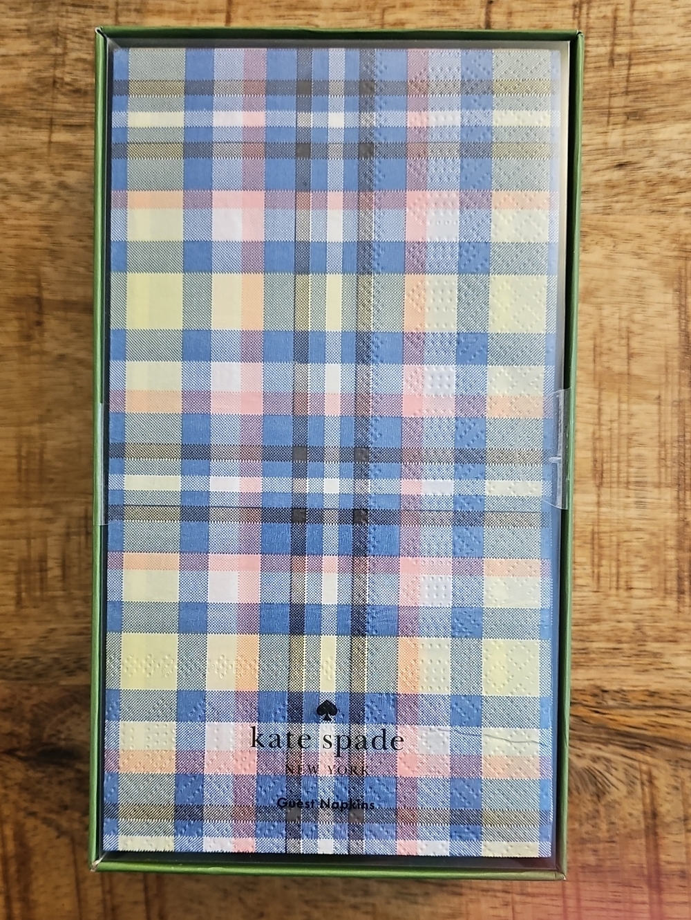 NIB Kate Spade New York Garden Plaid Guest Paper Napkins Set of 40